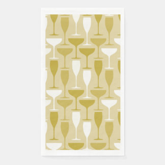 Serviette En Papier Serviettes en Flûte de Champagne d'Or Moderne