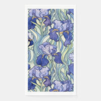 Serviettes en iris bleu Art nouveau