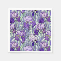Serviettes en iris violet Art Nouveau