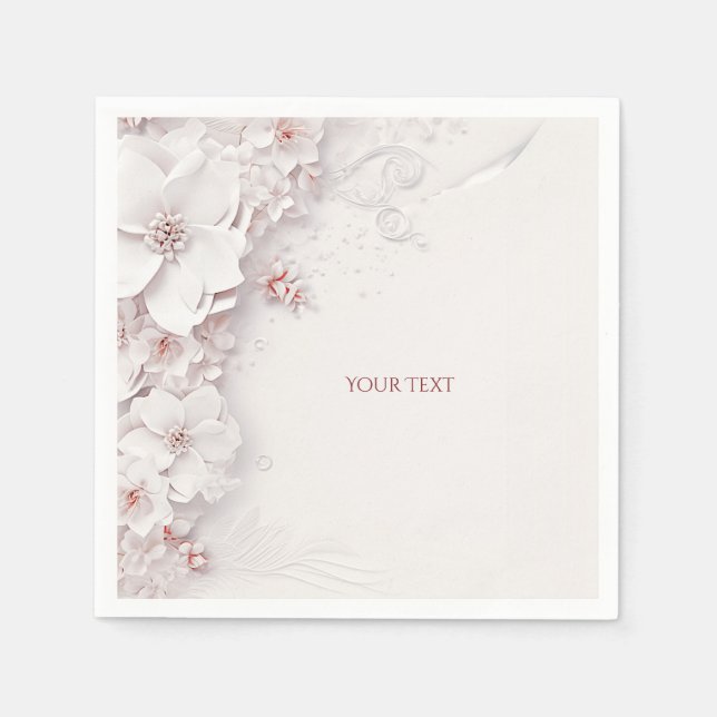 Serviette En Papier Serviettes en ivoire rose (Devant)