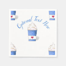 Serviettes en latte et en crème (bleu)