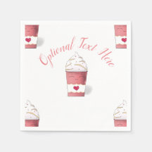 Serviettes en latte et en crème (rose)