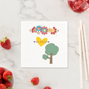 Serviette En Papier Serviettes En Papier, Arbre De Coeurs