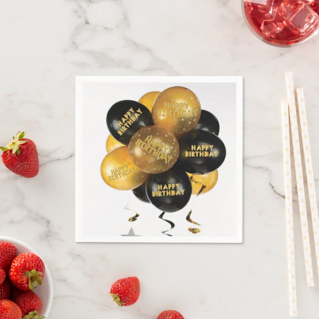 Serviette En Papier Serviettes en papier, Ballons Joyeux anniversaire (En situation)