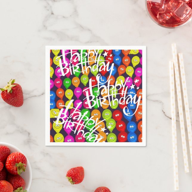 Serviette En Papier Serviettes en papier, Ballons noirs d'anniversaire (En situation)