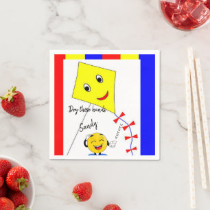 Serviette En Papier Serviettes en papier, cerf-volant jaune