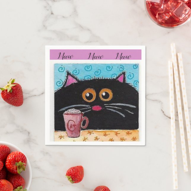 Serviette En Papier serviettes en papier, chat blanc (En situation)