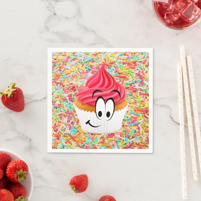 Serviette En Papier Serviettes en papier, cupcakes sprinkles Joyeux An (En situation)