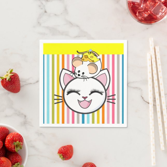 Serviette En Papier Serviettes en papier, fromage à la souris au chat (En situation)