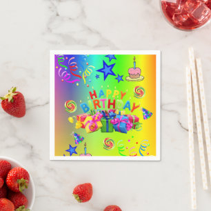 Serviette En Papier Serviettes en papier, Joyeux anniversaire