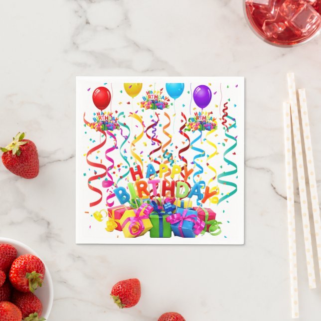 Serviette En Papier Serviettes en papier, Joyeux anniversaire (En situation)