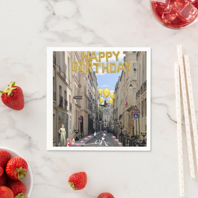 Serviette En Papier Serviettes en papier, joyeux anniversaire France C (En situation)