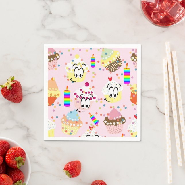 Serviette En Papier Serviettes en papier, Joyeux gâteaux à visage Joye (En situation)