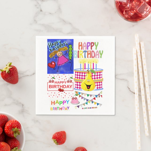 Serviette En Papier Serviettes en papier, Joyeux Polar d'anniversaire (En situation)