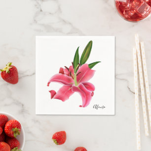 Serviette En Papier Serviettes en papier, Lily rose Floral