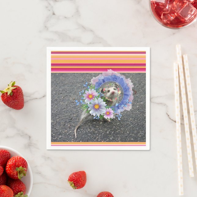 Serviette En Papier Serviettes en papier, Opossum Floral (En situation)