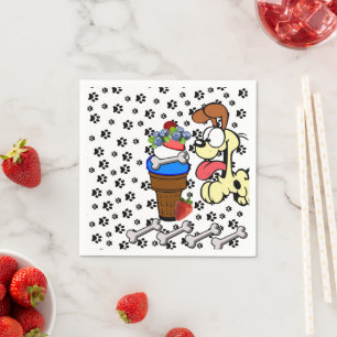 Serviette En Papier Serviettes en papier, Paws Os Chien Crème glacée