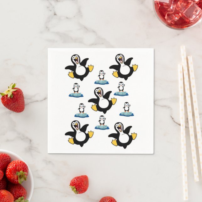 Serviette En Papier Serviettes en papier, pingouin (En situation)