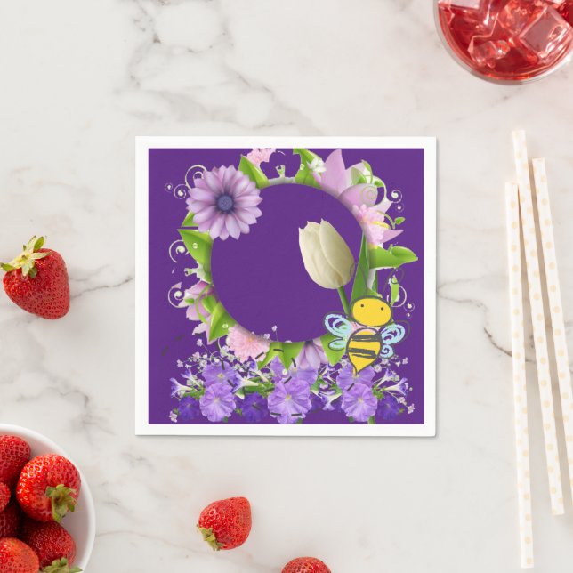 Serviette En Papier Serviettes en papier, Tulipe Fleurs florales Bumbl (En situation)