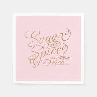 Serviette En Papier Serviettes en sucre et épices rose et or