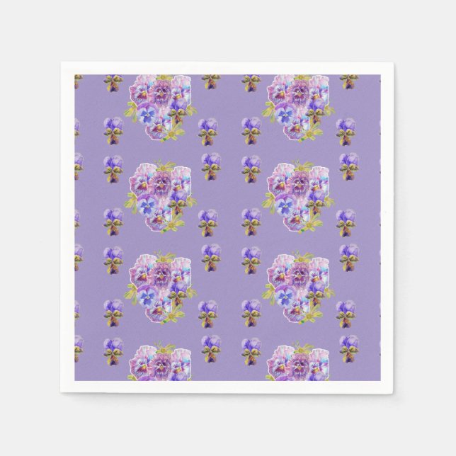 Serviette En Papier Serviettes en tissu violet pensée violette Shabby  (Devant)