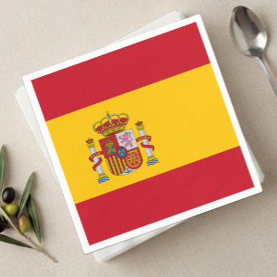 Serviette En Papier Serviettes Espagne, drapeau espagnol fête /support