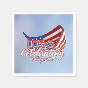 Serviette En Papier serviettes étoiles et bandes USA 250