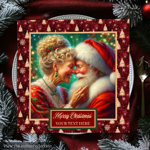 Serviette En Papier Serviettes Festif Rouge Or Vert Noël Père Noël