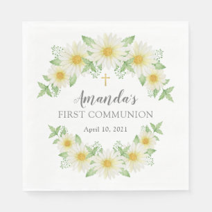Serviette En Papier Serviettes Fleur Première Communion Fraîches