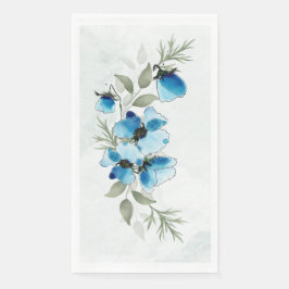 Serviette En Papier Serviettes "Fleurs bleues"