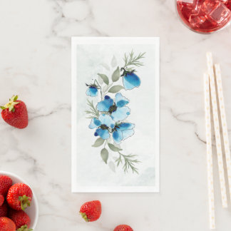 Serviette En Papier Serviettes "Fleurs bleues"