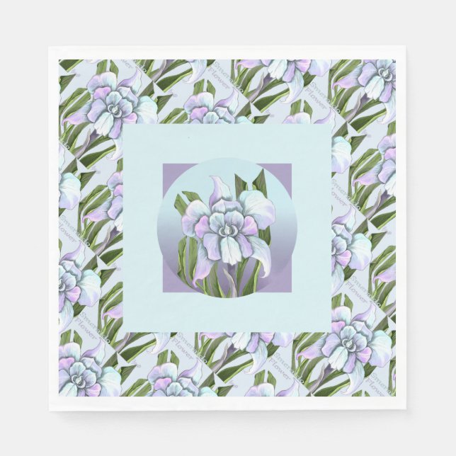 Serviette En Papier Serviettes Fleurs Smeraldo (Devant)
