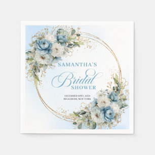 Serviette En Papier Serviettes Florales Bleu Poussiéreux Bohème Eucaly