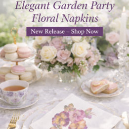 Serviette En Papier Serviettes Florales Pervenche à l'Aquarelle | Blan