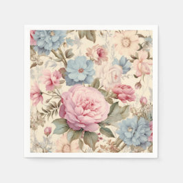Serviette En Papier Serviettes Florales Rose Bleu