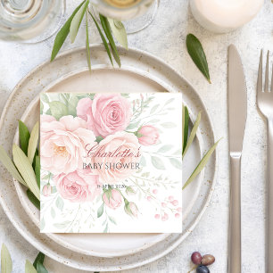 Serviette En Papier serviettes florales roses roses tendres printemps