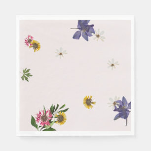 Serviette En Papier Serviettes florifères blanches souples