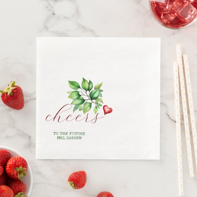 Serviette En Papier Serviettes Future Mme Red Bridal Shower (En situation)