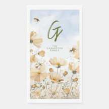 Serviettes invitées de prairie d'abeille