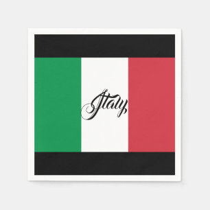 Serviette En Papier Serviettes italiennes de drapeau