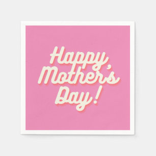 Serviette En Papier Serviettes Joyeuse Fête des Mères Rose