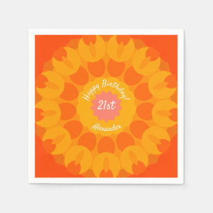 Serviette En Papier Serviettes Kaleidoscope Orange Delft