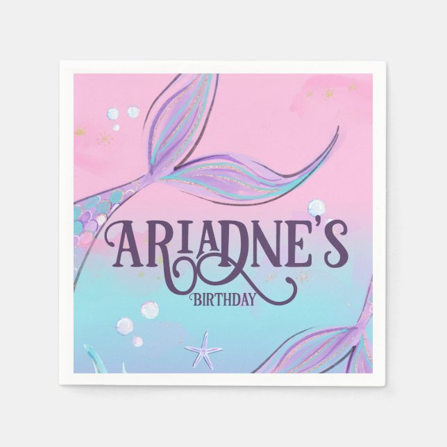 Serviette En Papier Serviettes Magique à queue de sirène (Devant)