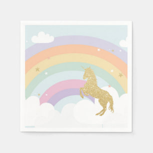 Serviette En Papier Serviettes magiques d'anniversaire de licorne
