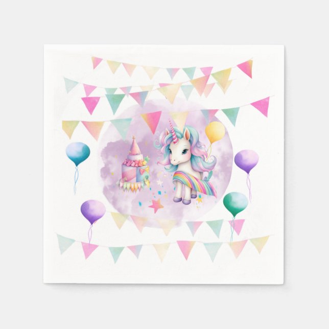 Serviette En Papier Serviettes magiques Unicorn (Devant)