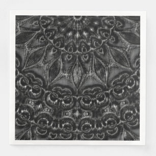 Serviette En Papier Serviettes Mandala au charbon