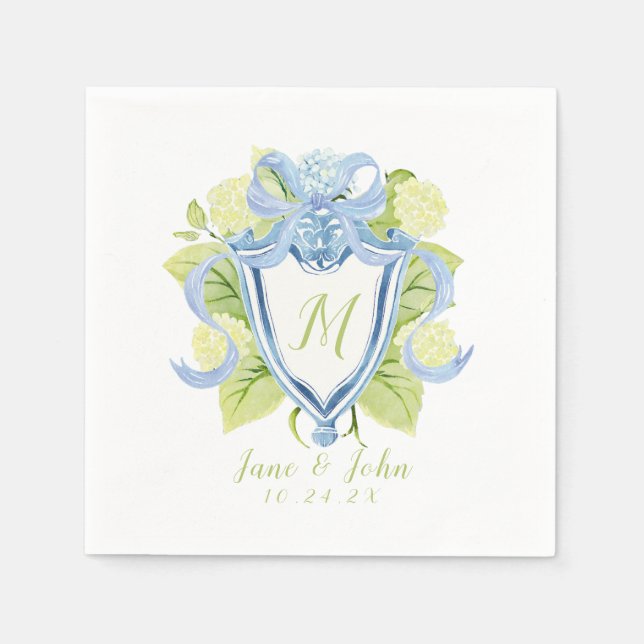Serviette En Papier Serviettes Mariage à cocktail Hydrangea sur mesure (Devant)