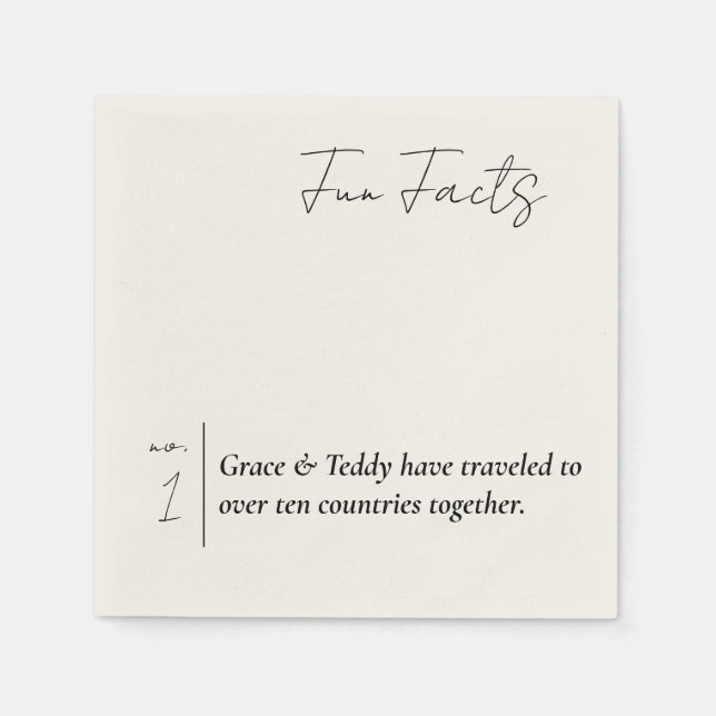 Serviette En Papier serviettes mariage de faits amusants (Devant)