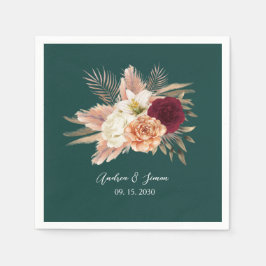Serviette En Papier Serviettes Mariage Emerald Floral