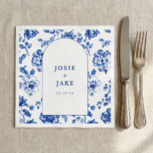 Serviette En Papier Serviettes mariage en arche bleu et blanc